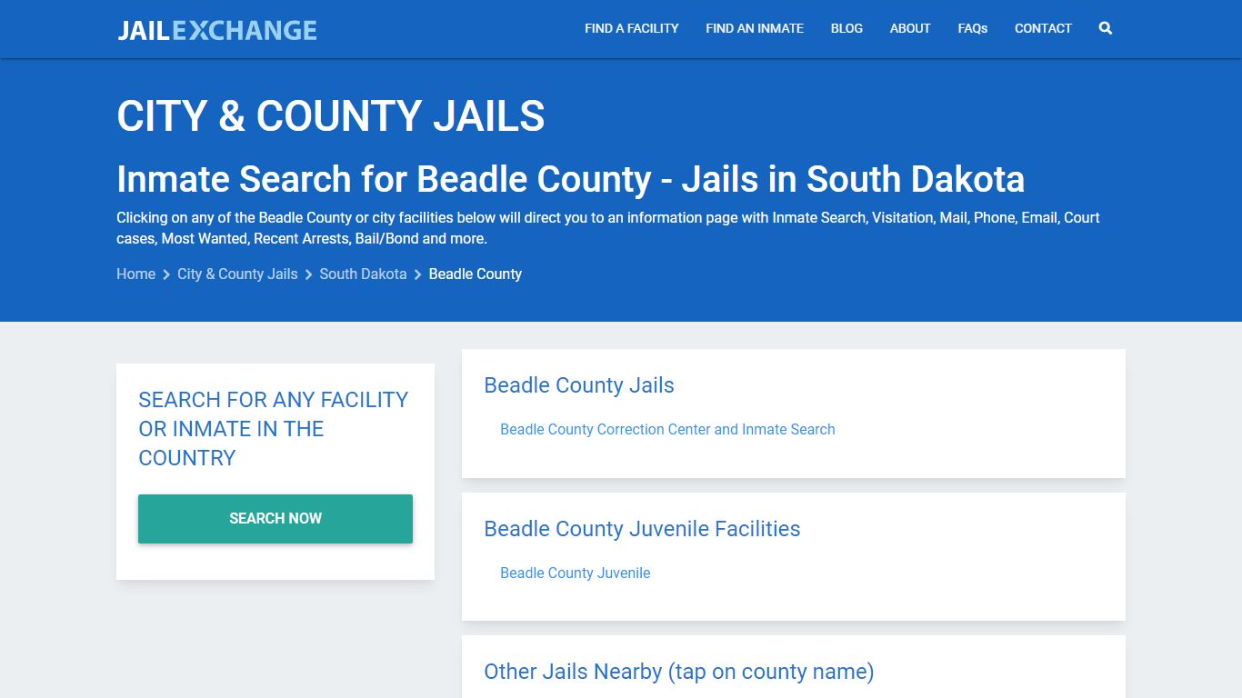 Inmate Search for Beadle County | Jails in South Dakota - Jail Exchange