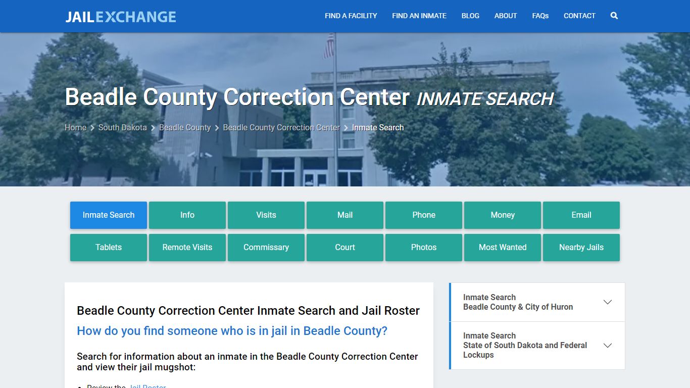 Beadle County Correction Center Inmate Search - Jail Exchange